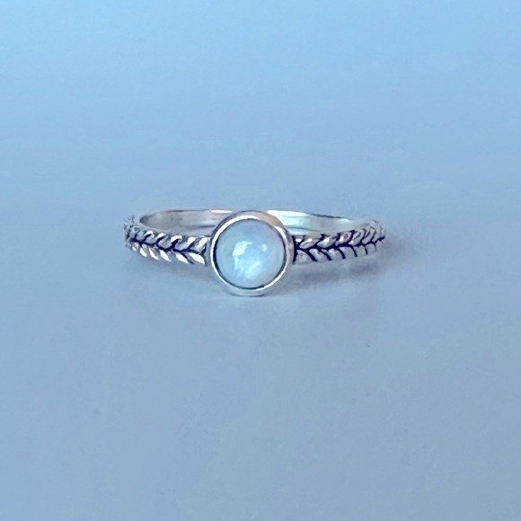 Sterling Silver Dainty Labradorite Ring - Picture 4 of 11